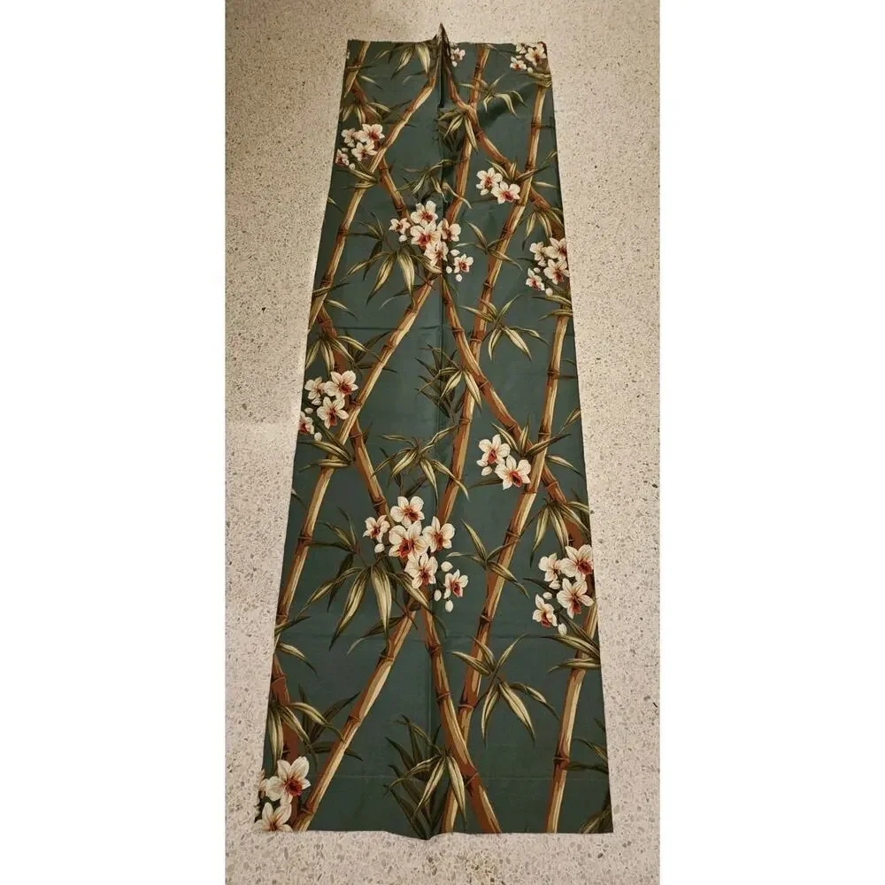 JC Penney Tropic Green Curtain Set‎ W/ Tie Backs Teal Bamboo 84” W X 84